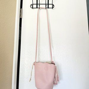 Faux Leather Baby Pink Mini Bucket Bag Purse